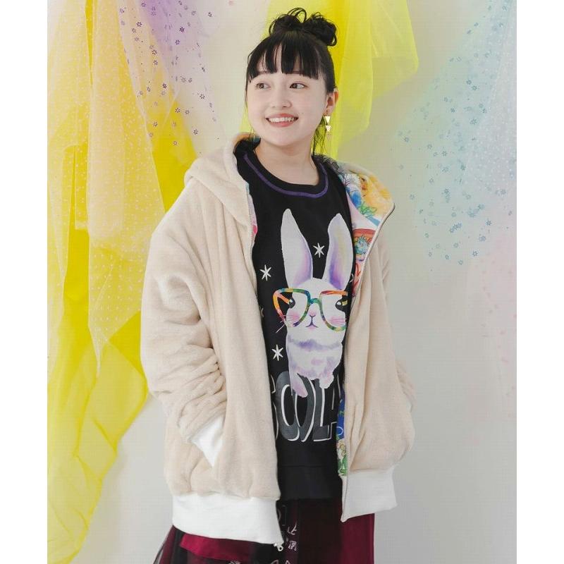 スカラーネコ花柄 リバーシブルブルゾン