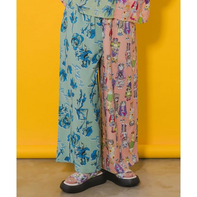 新品タグ付き
Fisher フィッシャー  フード付きジャケット スカラー 152641：花×おしゃれネコ バイカラー切替パンツ ScoLar