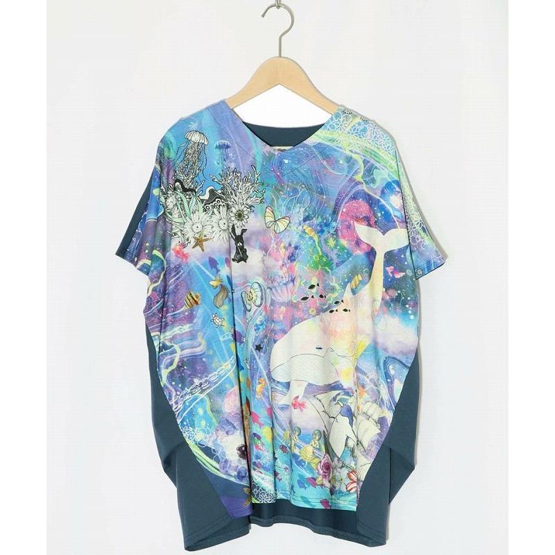 ScoLar トップス SALE スカラー 152680 メルヘンな海とクジラ柄