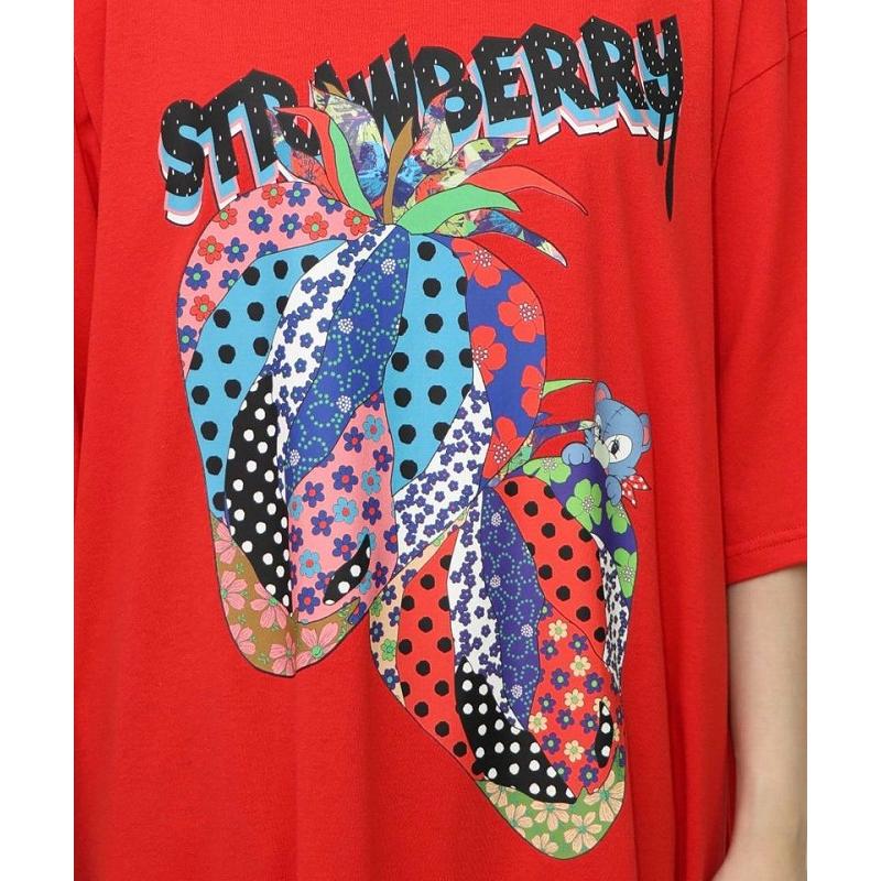 ScoLar ワンピース SALE スカラー 152694 イチゴ柄メッシュ切替