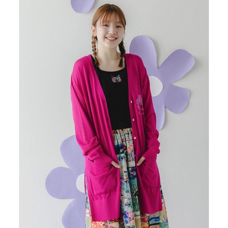 カーディガン SALE ScoLar スカラー 152740 オーロラ箔ロゴプリント