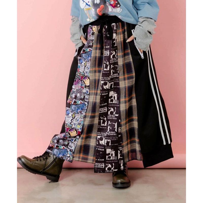 PAPAページ ScoLar（スカラー） スカート SALE ScoLar 153619 異素材切替パッチ