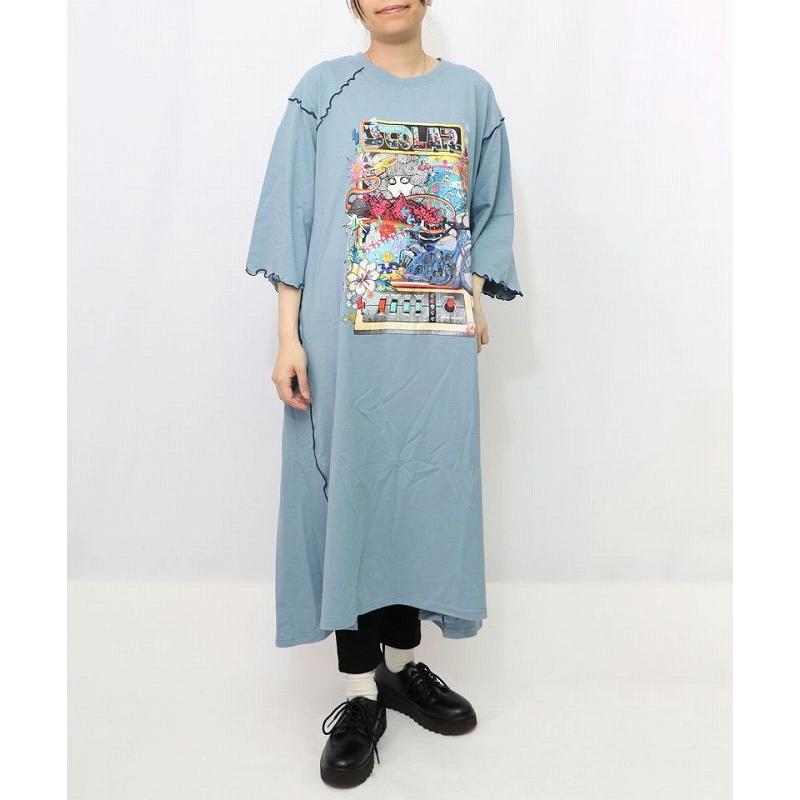 ScoLar ワンピース スカラー 153625 バイクゲーム柄メロウ切替