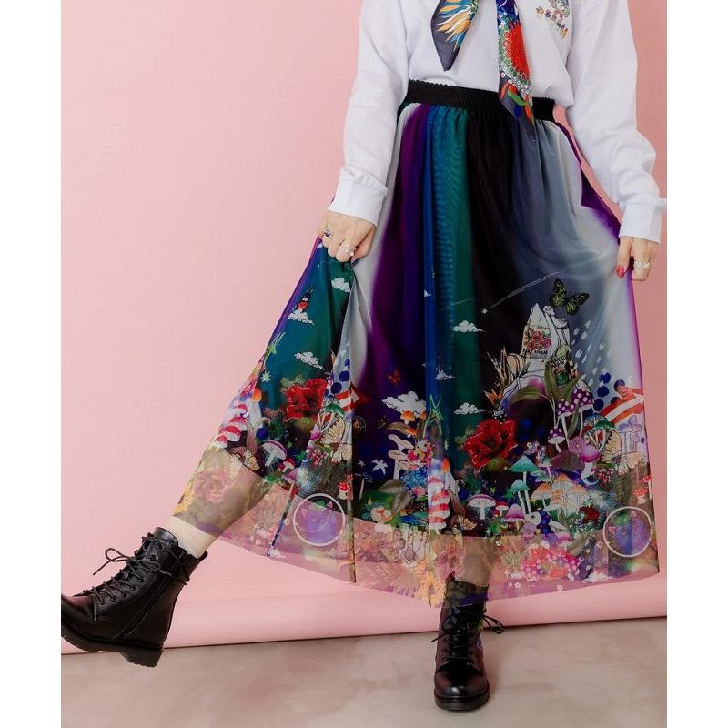 ScoLar スカート スカラー 153627 キノコの惑星柄チュール