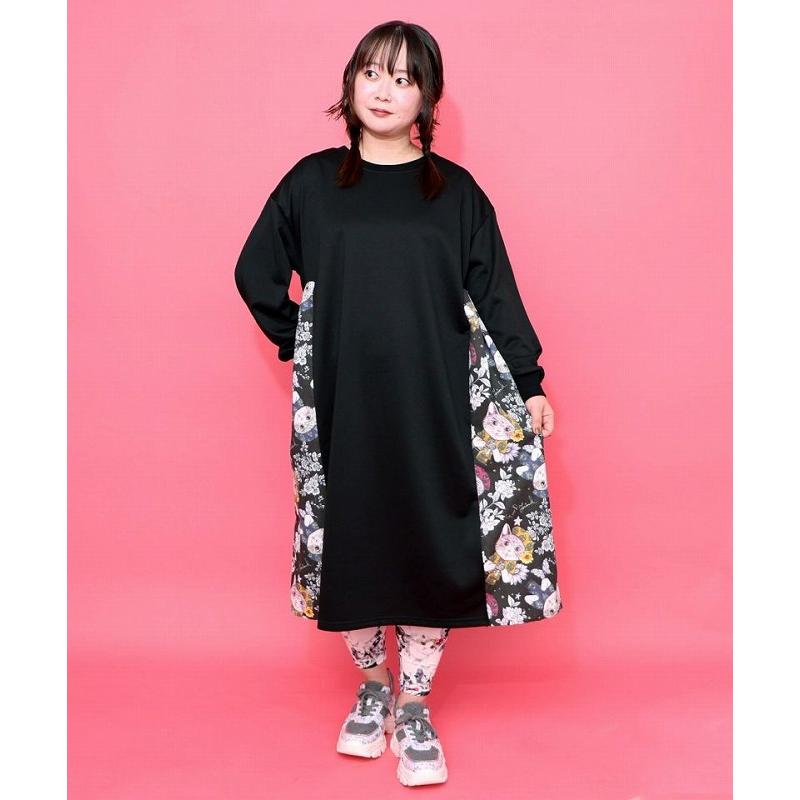 ScoLar ワンピース SALE スカラー 153651 おめかしネコ柄 切替