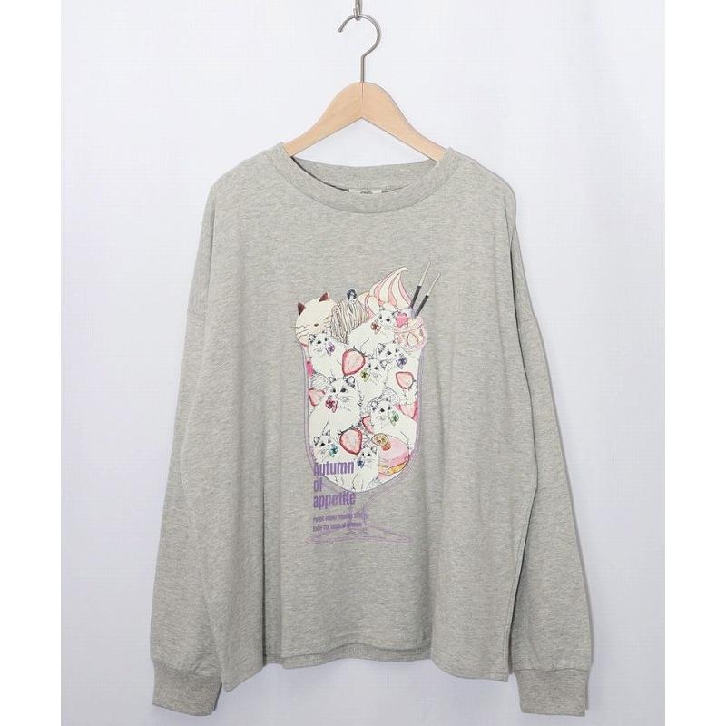 ScoLar（スカラー） Tシャツ 153663 いちご猫パフェプリントロンT