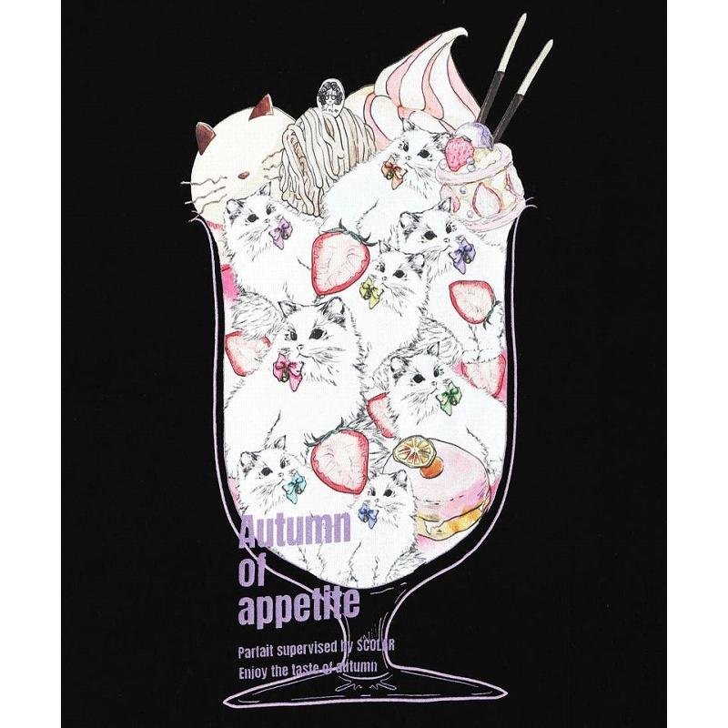 ScoLar（スカラー） Tシャツ 153663 いちご猫パフェプリントロンT