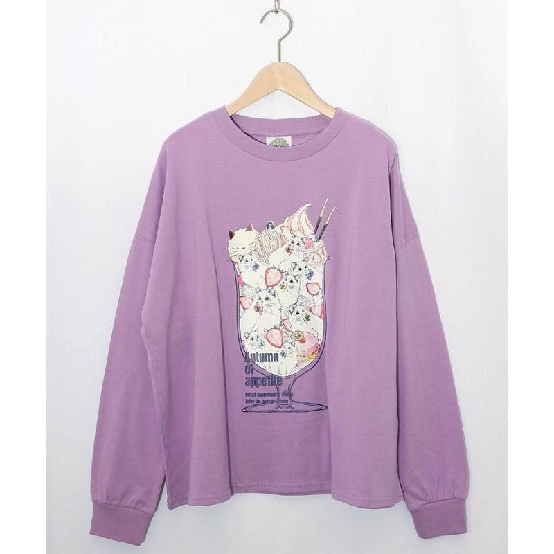 ScoLar（スカラー） Tシャツ 153663 いちご猫パフェプリントロンT