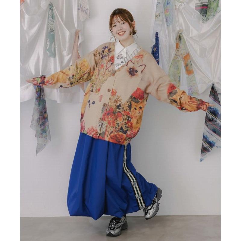 スカラー　scolar 153669：アンティーク風秋色ネコカーディガン 153669：アンティーク風秋色ネコカーディガンの通販-ScoLar