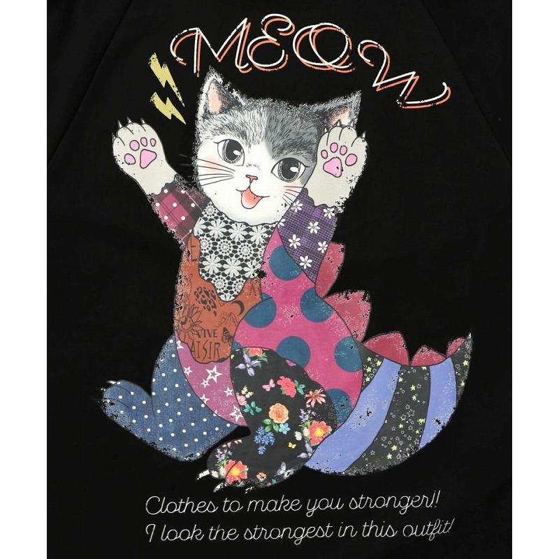 カラフル猫プリント長袖チュニック トクコ カラフル猫プリント長袖