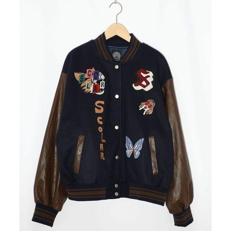 ScoLar（スカラー） ジャンパー SALE ScoLar 153686 メルトン×合皮 異