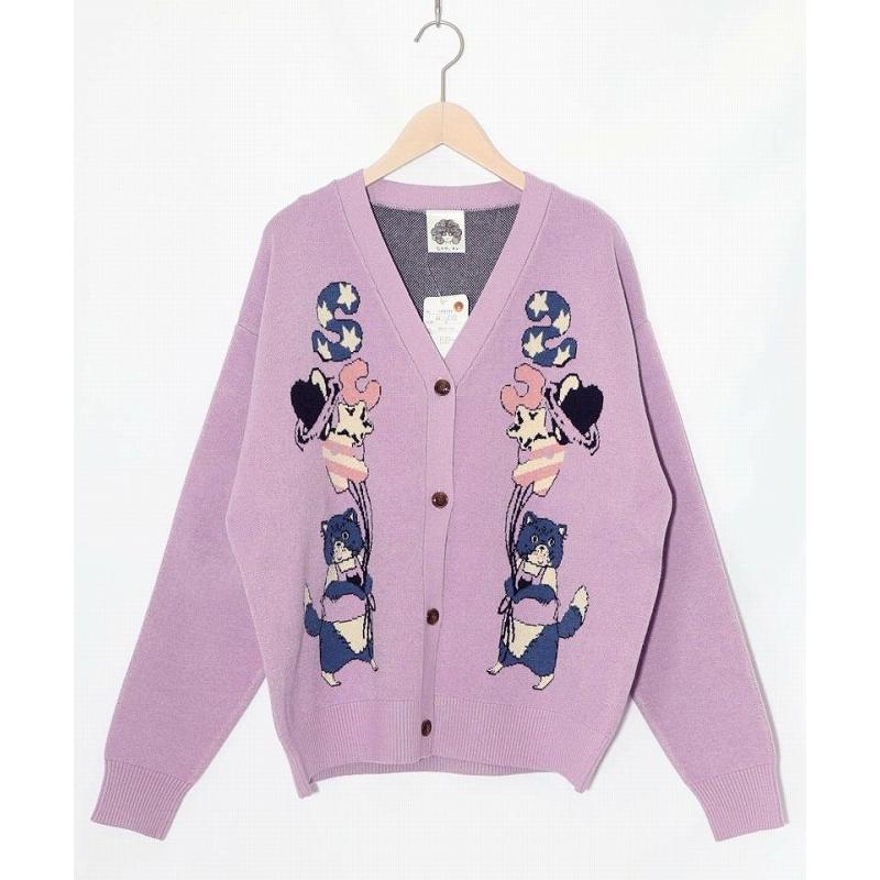 ScoLar（スカラー） カーディガン 153727 風船ネコちゃんジャガード