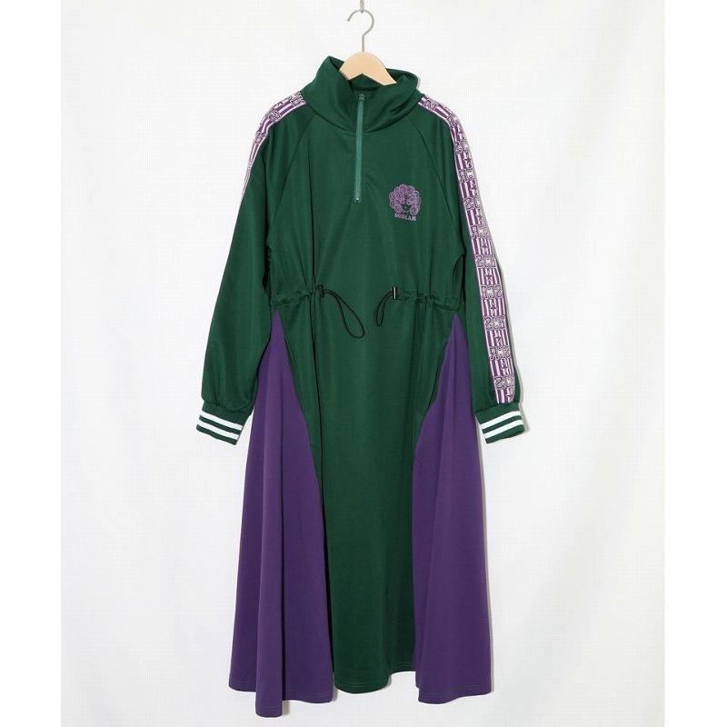 ScoLar（スカラー） ワンピース 153731 バイカラー異素材 切替ジャージ