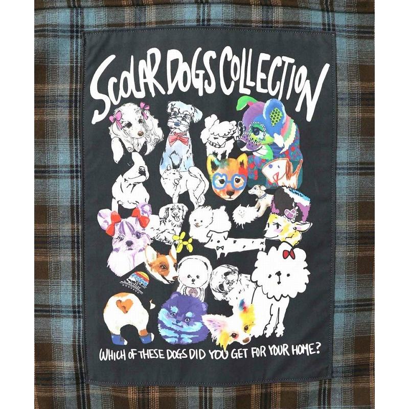アウター ScoLar スカラー 153758 わんコレ柄ネルチェック×ボアシャツアウター 羽織り カジュアル ガーリー レトロ 原宿系 個性的 ポイント | ScoLar | 09