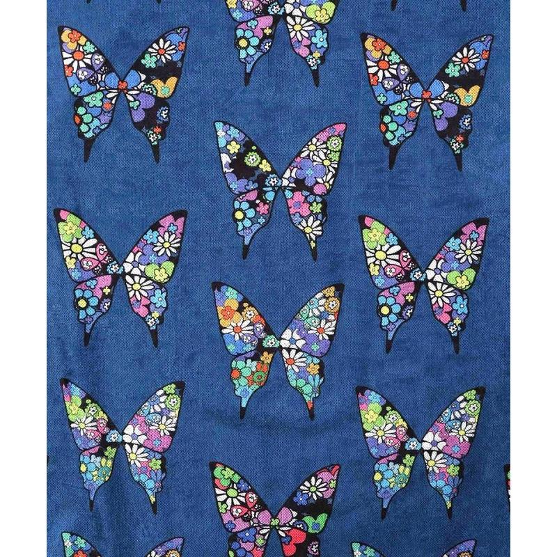 ワンピース 新作 ScoLar スカラー 153759 アニマル×蝶柄 前開きクラッシュベロアワンピース カジュアル ガーリー レトロ 原宿系 個性的 ポイント | ScoLar | 08