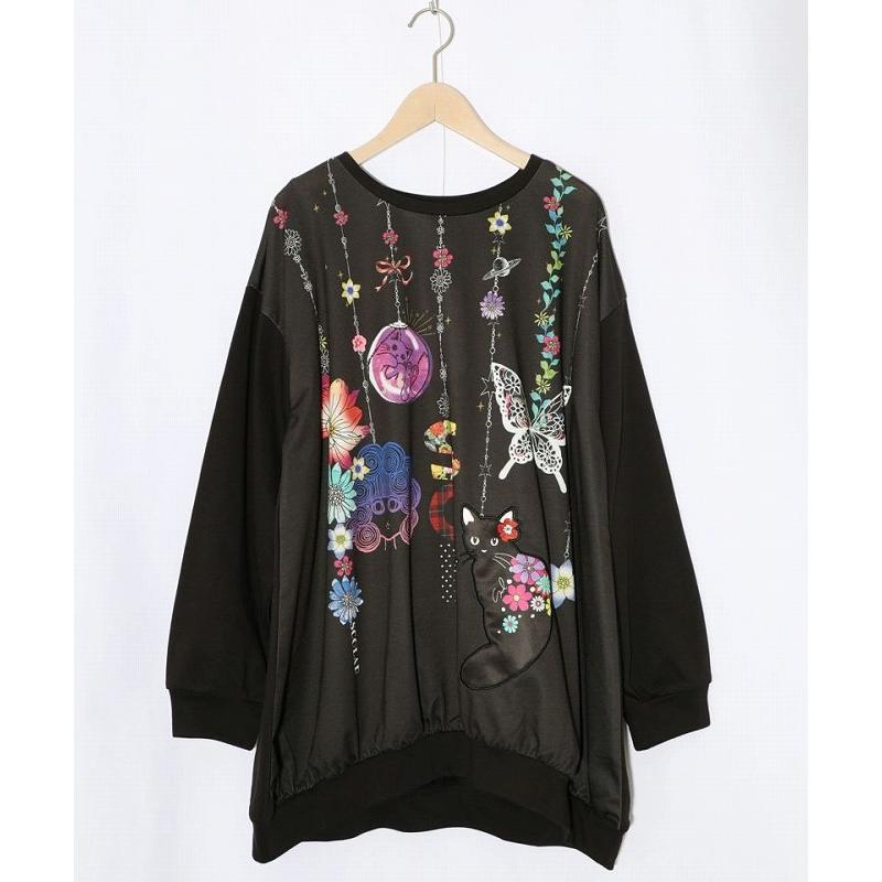 ScoLar（スカラー） チュニック 153764 スカラーガーランド柄裏毛