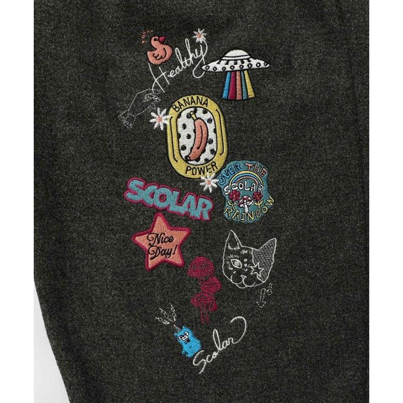 ScoLar（スカラー） パンツ 153765 POP刺繍起毛あったかパンツ