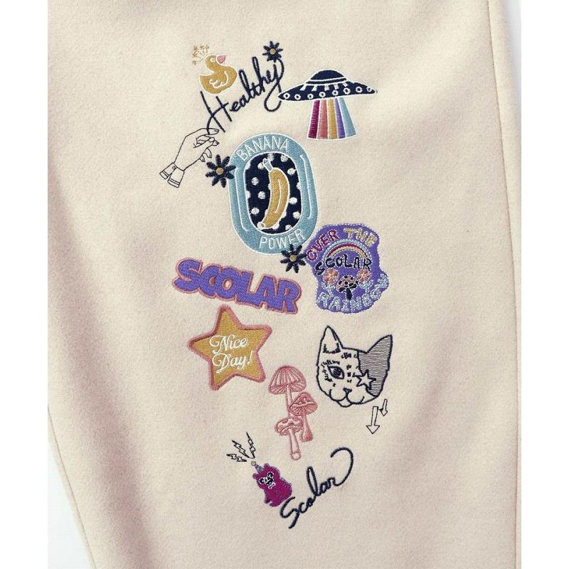 ScoLar（スカラー） パンツ 153765 POP刺繍起毛あったかパンツ