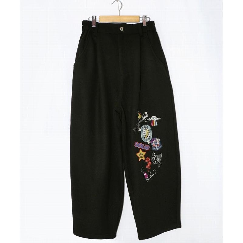 ScoLar（スカラー） パンツ 新作 153765 POP刺繍起毛あったかパンツ