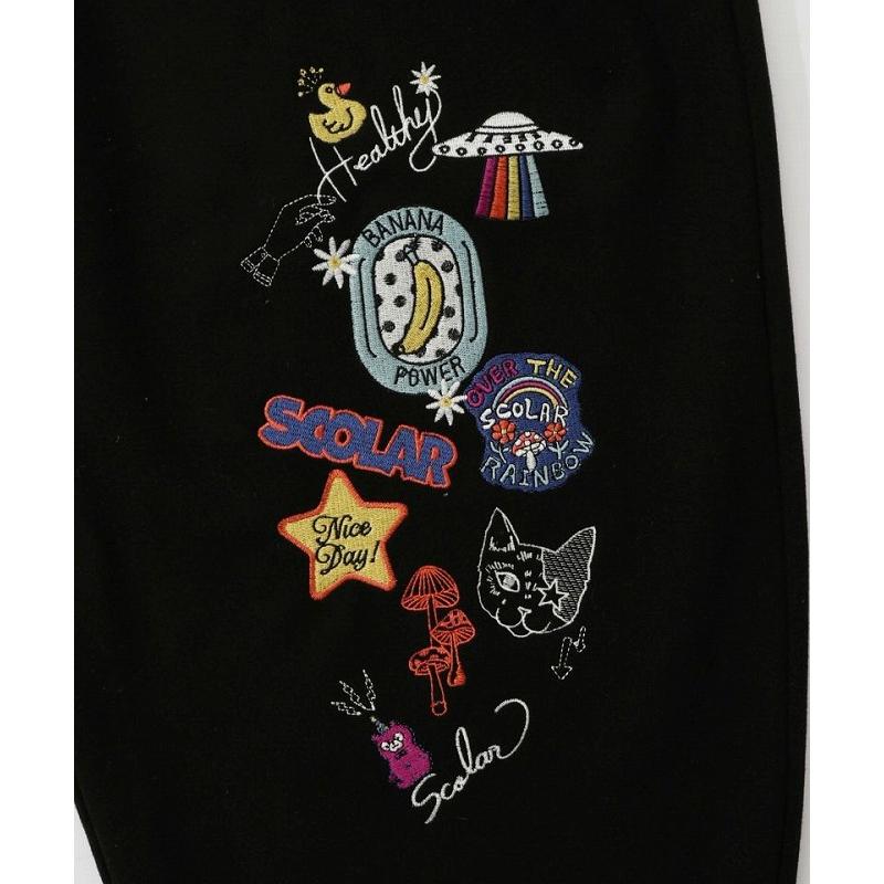 ScoLar（スカラー） パンツ 新作 153765 POP刺繍起毛あったかパンツ