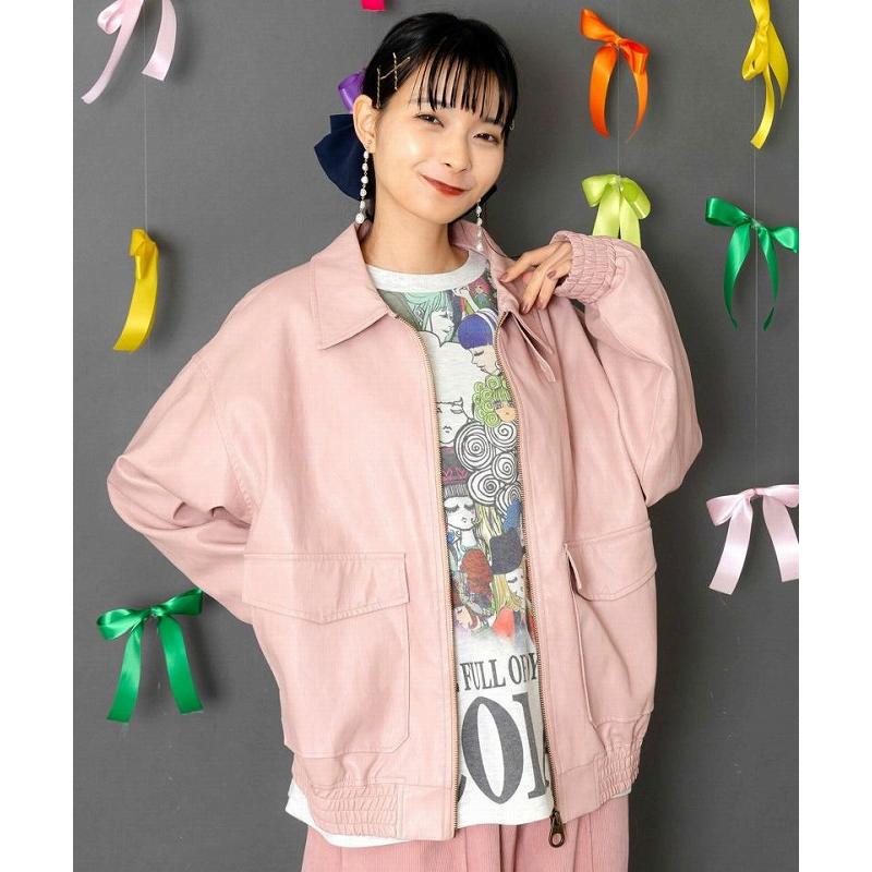 ScoLar（スカラー） ブルゾン 153771 ネコ刺繍フェイクレザー×裏地