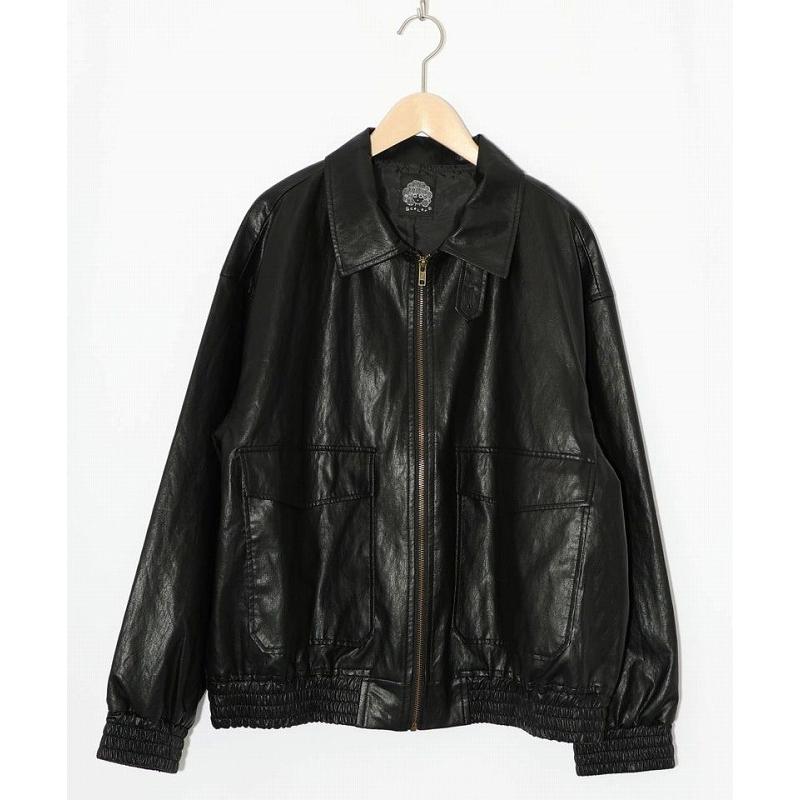 ScoLar（スカラー） ブルゾン 153771 ネコ刺繍フェイクレザー×裏地