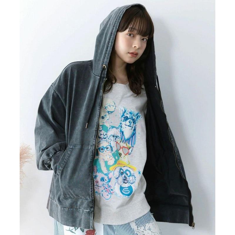 パーカー SALE ScoLar スカラー 161602 スカラーちゃん柄ヴィンテージ風パーカー 羽織り カジュアル ストリート 原宿系 個性的 ポイント | ScoLar