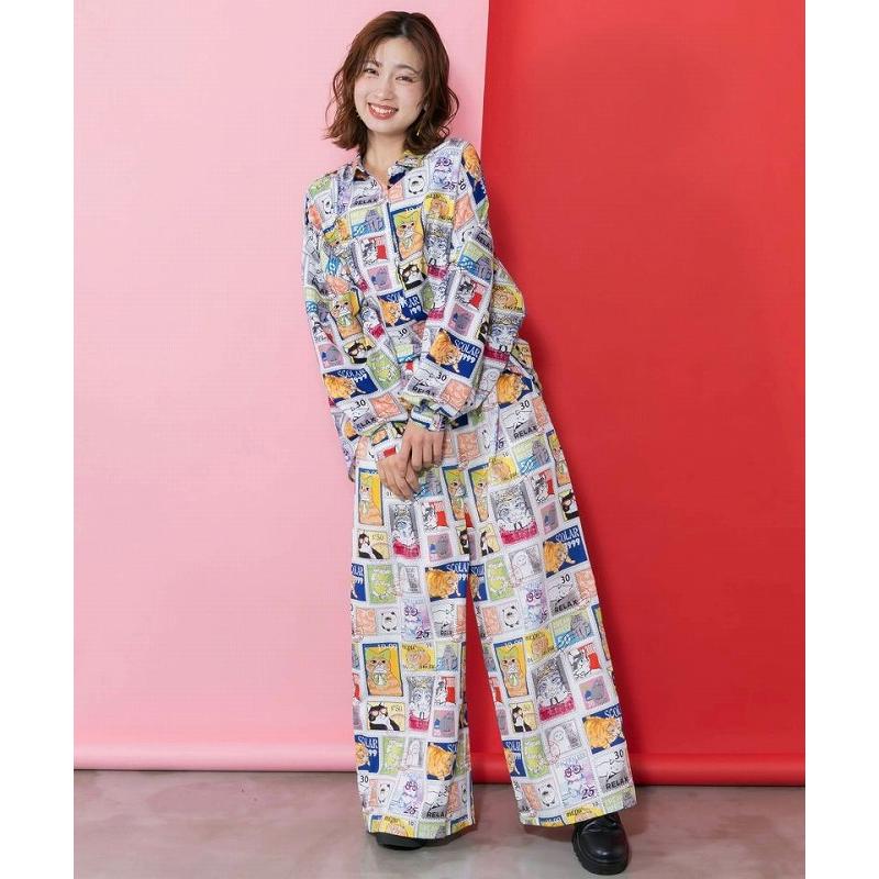 ScoLar（スカラー） パンツ 新作 161606 わんorにゃんスタンプ柄