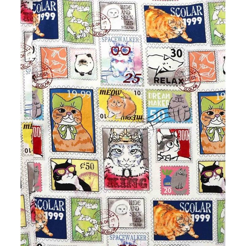 パンツ ScoLar スカラー 161606 わんorにゃんスタンプ柄 バイオ加工パンツ ボトムス カジュアル レトロ 犬 猫 原宿系 個性的 ポイント | ScoLar | 07