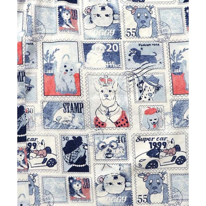 パンツ ScoLar スカラー 161606 わんorにゃんスタンプ柄 バイオ加工パンツ ボトムス カジュアル レトロ 犬 猫 原宿系 個性的 ポイント | ScoLar | 09