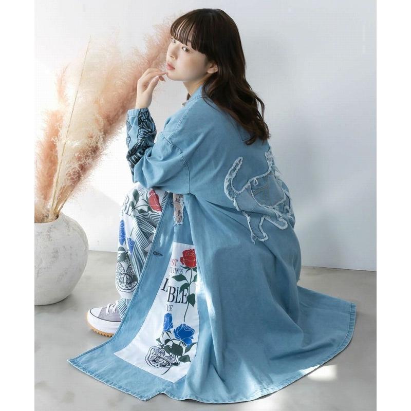 ScoLar（スカラー） コート 新作 161608 アップリケ×刺繍デニムor