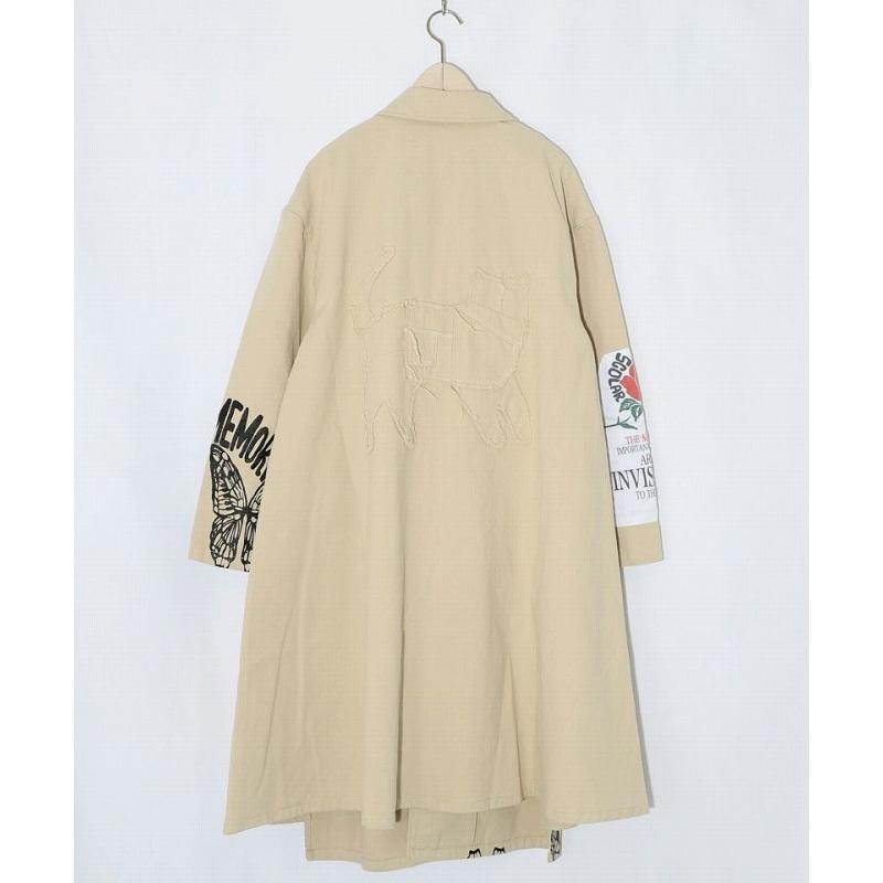 コート ScoLar スカラー 161608 アップリケ×刺繍デニムorツイルロングコート 羽織り アウター カジュアル ガーリー レトロ 原宿系 個性的 ポイント | ScoLar | 09