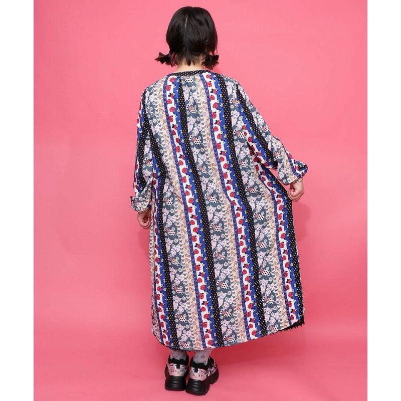 ScoLar（スカラー） ワンピース 新作 161611 ストライプ総柄前開き  