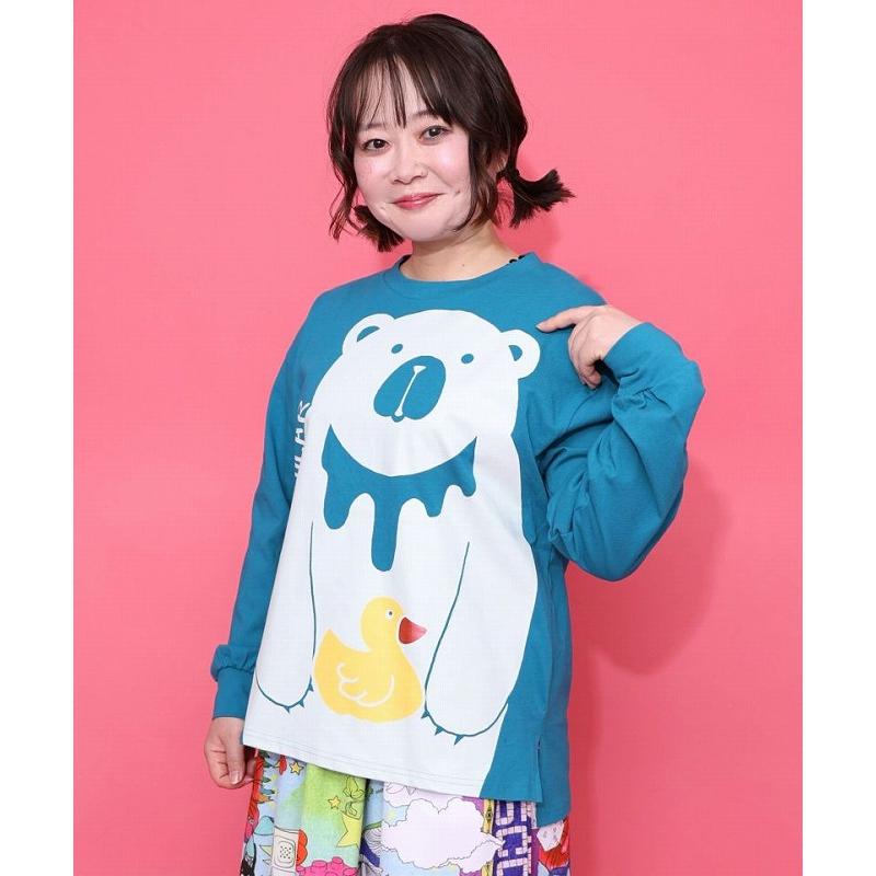 ScoLar（スカラー） Tシャツ 新作 161622 くま吉くんとアヒル柄ロンT