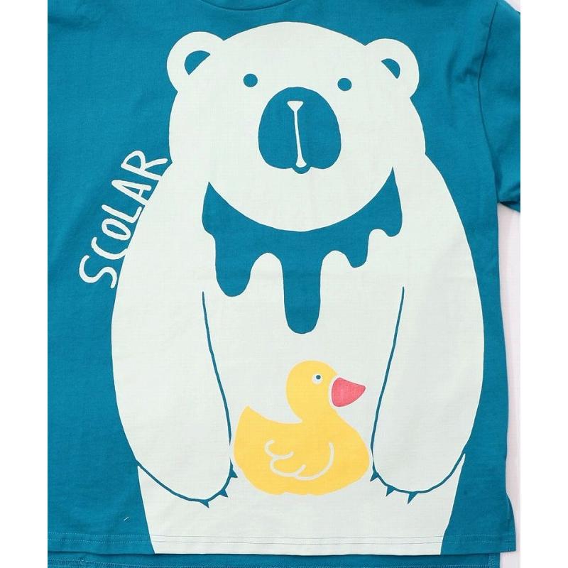 ScoLar（スカラー） Tシャツ 新作 161622 くま吉くんとアヒル柄ロンT