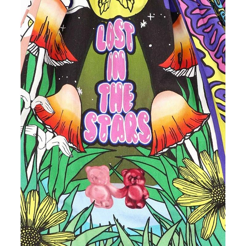 スカート 新作 ScoLar スカラー 161641 蝶々とキノコのコラージュ柄スカート ボトムス カジュアル ポップ カラフル レトロ 原宿系 個性的 ポイント | ScoLar | 09