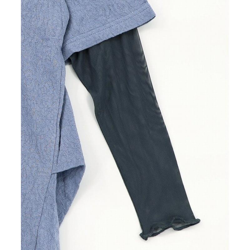 トップス 新作 ScoLar スカラー 161649 ソフトチュール×花ネコ柄 レイヤード風プルオーバー カジュアル ポップ カラフル レトロ 猫 原宿系 個性的 ポイント | ScoLar | 09