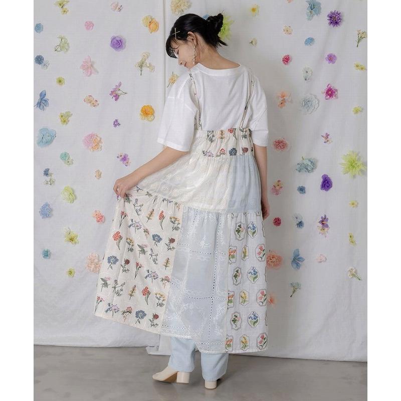 ScoLar（スカラー） ワンピース 162603 花刺繍×コットンレース×シアー