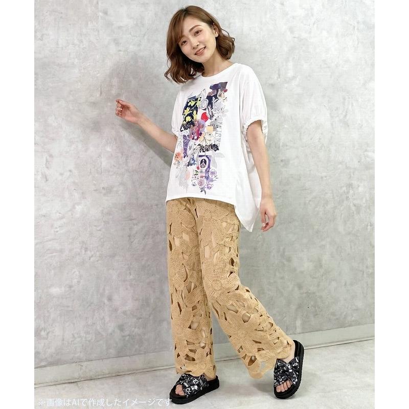 パンツ SALE ScoLar スカラー 162660 かぎ針風 大花レース編みパンツ ボトムス カジュアル レトロ ガーリー 原宿系 個性的 ポイント | ScoLar | 05