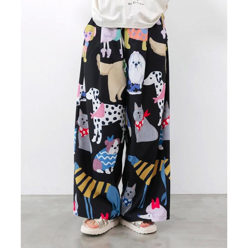 ScoLar（スカラー） パンツ 162683 3柄展開 リラックスワイドパンツ