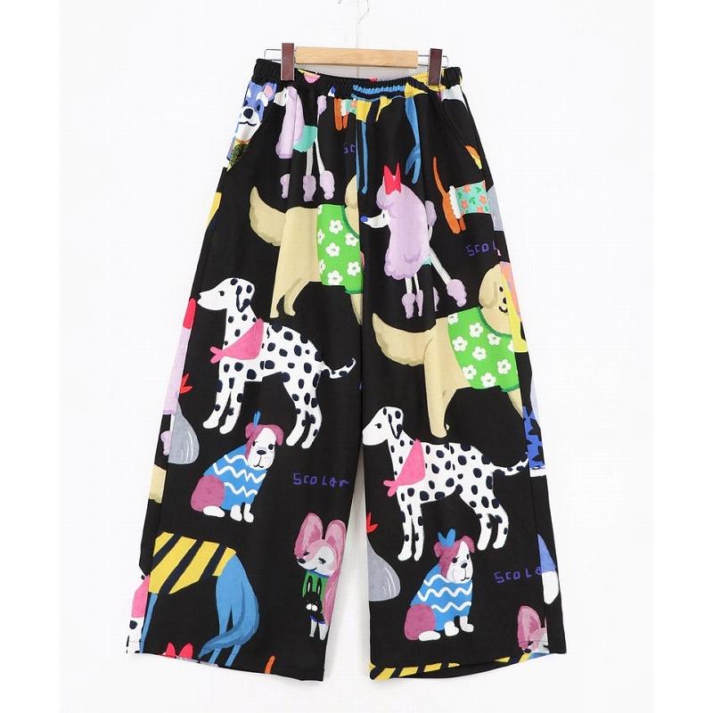 ScoLar（スカラー） パンツ 162683 3柄展開 リラックスワイドパンツ