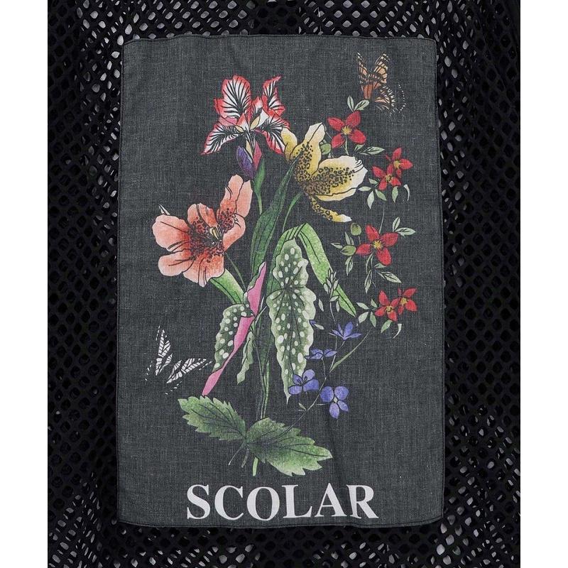 パーカー SALE ScoLar スカラー 162687 熱帯花柄アップリケ付き ライン入りメッシュパーカー 羽織り カジュアル ストリート 原宿系 個性的 ポイント | ScoLar | 08