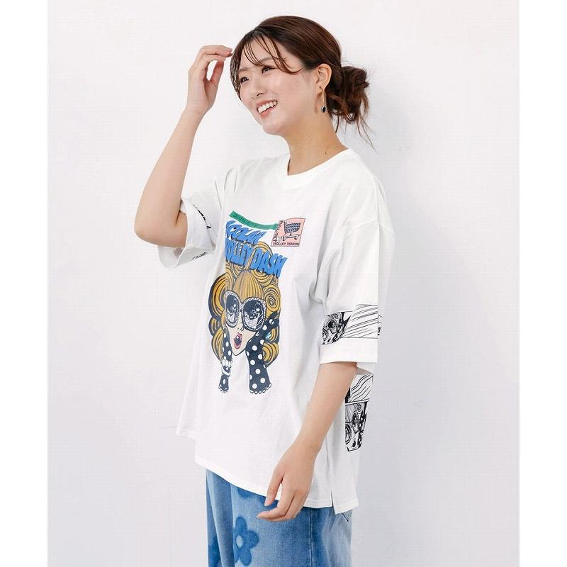 ScoLar（スカラー） Tシャツ 162711 びっくりガール柄 四コマ風Tシャツ
