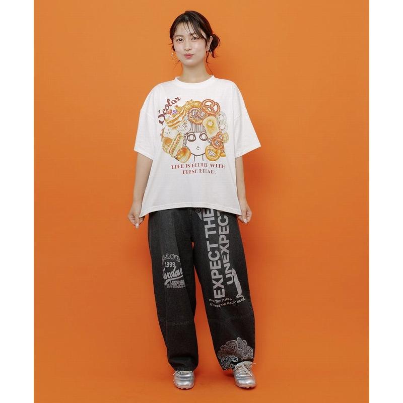 Tシャツ ScoLar スカラー 162735 スカラーちゃんベーカリー柄Tシャツ トップス カジュアル レトロ パン 原宿系 個性的 ポイント | ScoLar | 05