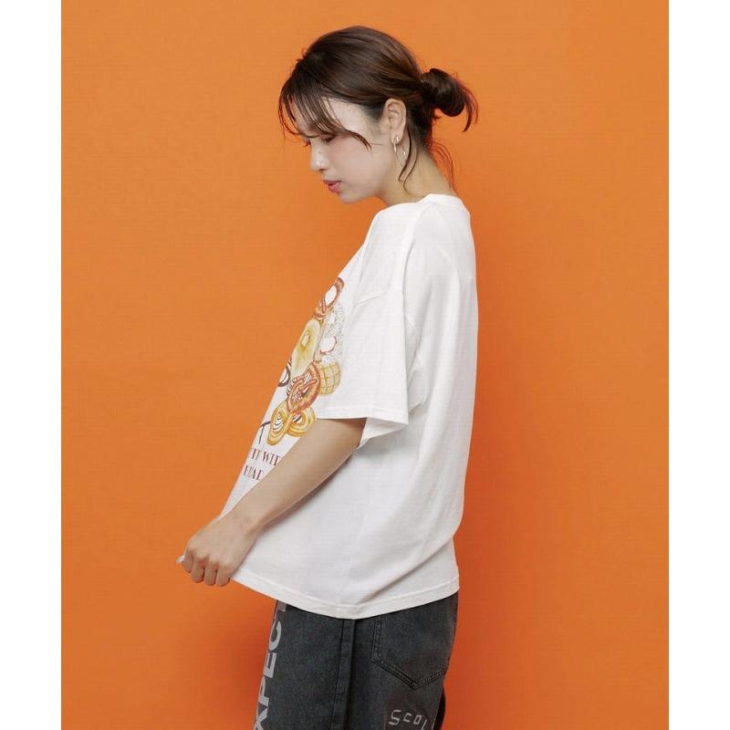 Tシャツ ScoLar スカラー 162735 スカラーちゃんベーカリー柄Tシャツ トップス カジュアル レトロ パン 原宿系 個性的 ポイント | ScoLar | 06