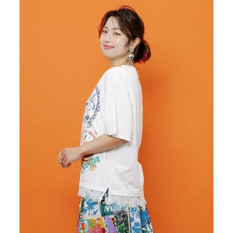 Tシャツ ScoLar スカラー 162736 いろんなフード柄 裾レースTシャツ トップス カジュアル レトロ ガーリー 原宿系 個性的 ポイント | ScoLar | 06