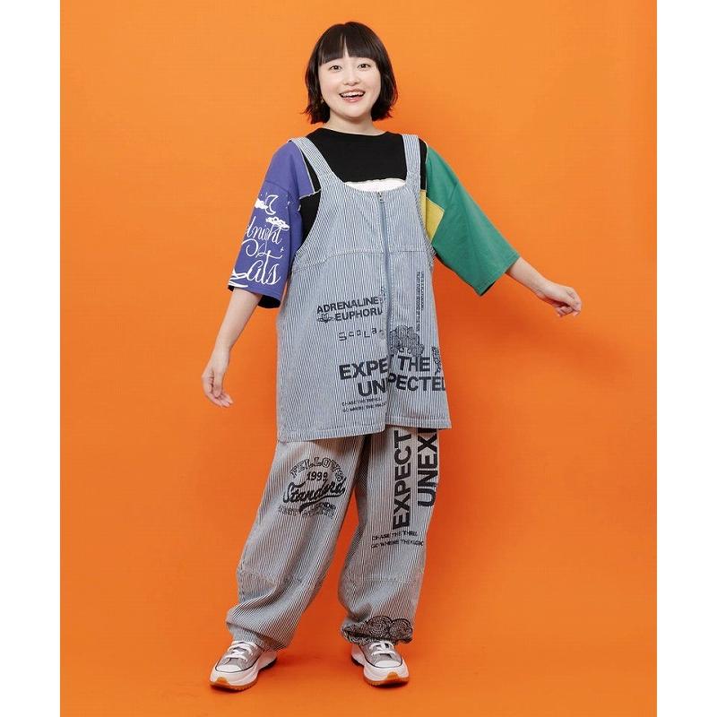 パンツ ScoLar スカラー 162743 ロゴ半ラバープリント デニムorヒッコリーパンツ ボトムス カジュアル レトロ 原宿系 個性的 ポイント | ScoLar | 04