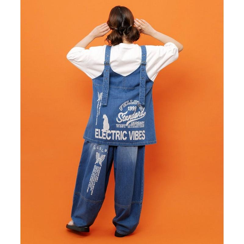 パンツ ScoLar スカラー 162743 ロゴ半ラバープリント デニムorヒッコリーパンツ ボトムス カジュアル レトロ 原宿系 個性的 ポイント | ScoLar | 06