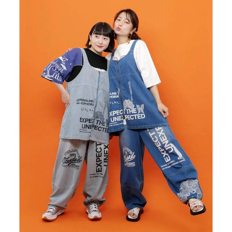 パンツ ScoLar スカラー 162743 ロゴ半ラバープリント デニムorヒッコリーパンツ ボトムス カジュアル レトロ 原宿系 個性的 ポイント | ScoLar | 07