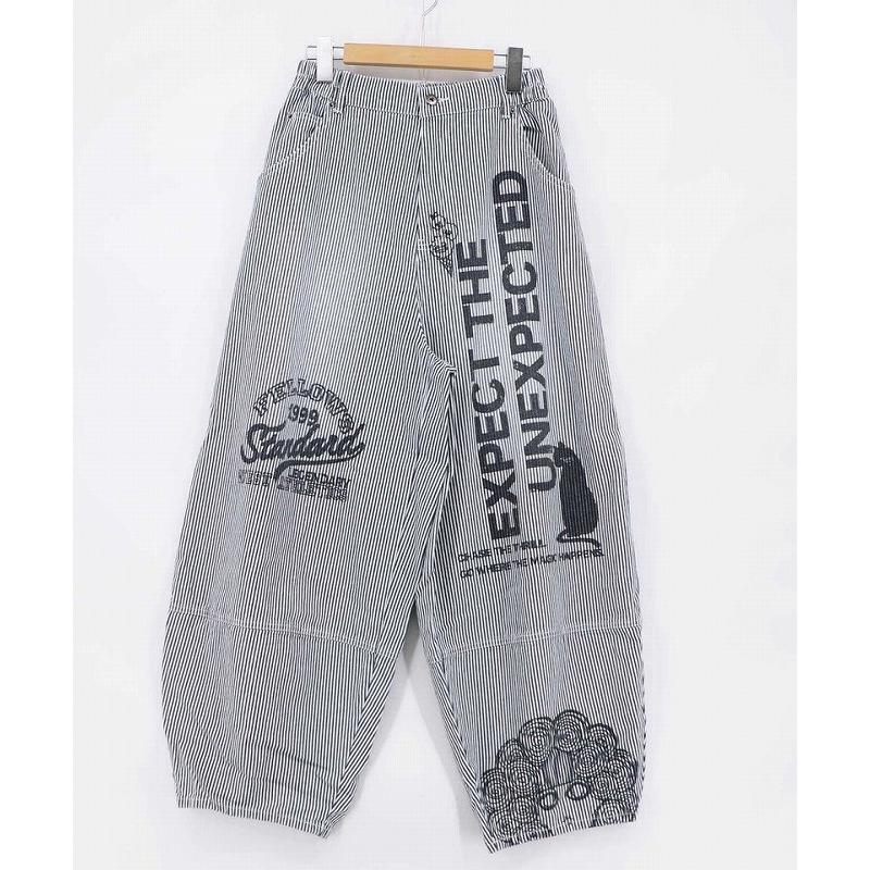 パンツ ScoLar スカラー 162743 ロゴ半ラバープリント デニムorヒッコリーパンツ ボトムス カジュアル レトロ 原宿系 個性的 ポイント | ScoLar | 08